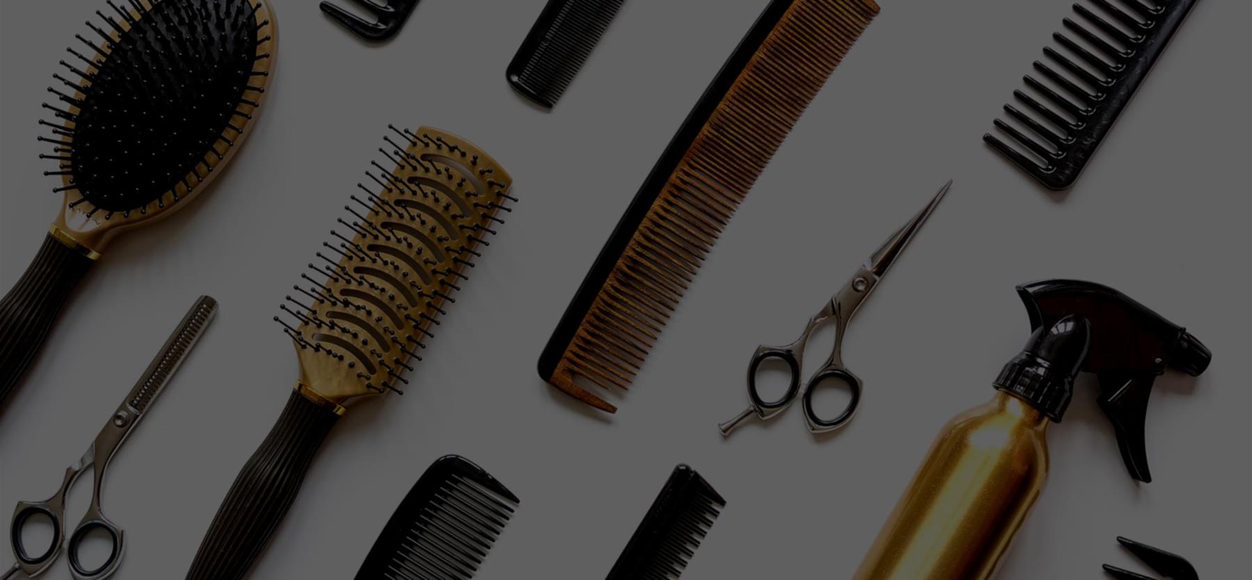 background image of hairdressing tools